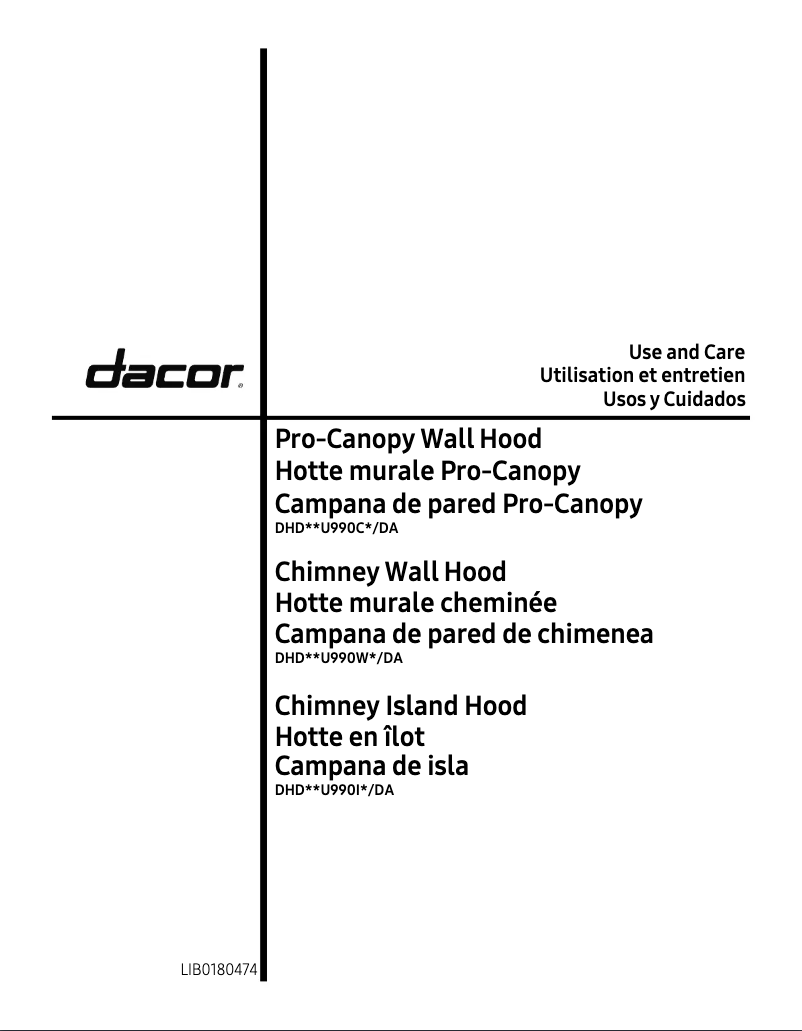 Página 1 del manual Manual de uso y mantenimiento Dacor DHD30U990CM/DA