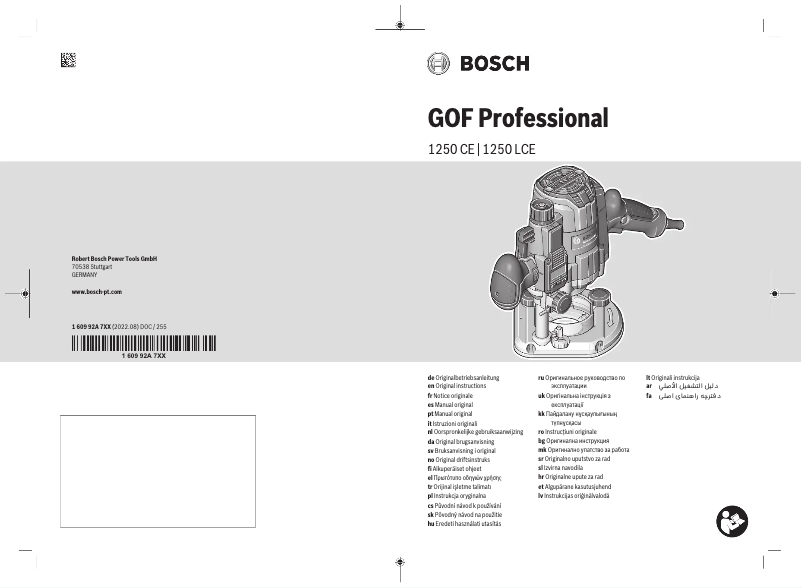 Imagen de la primera página del manual del dispositivo GOF 1250 LCE Professional