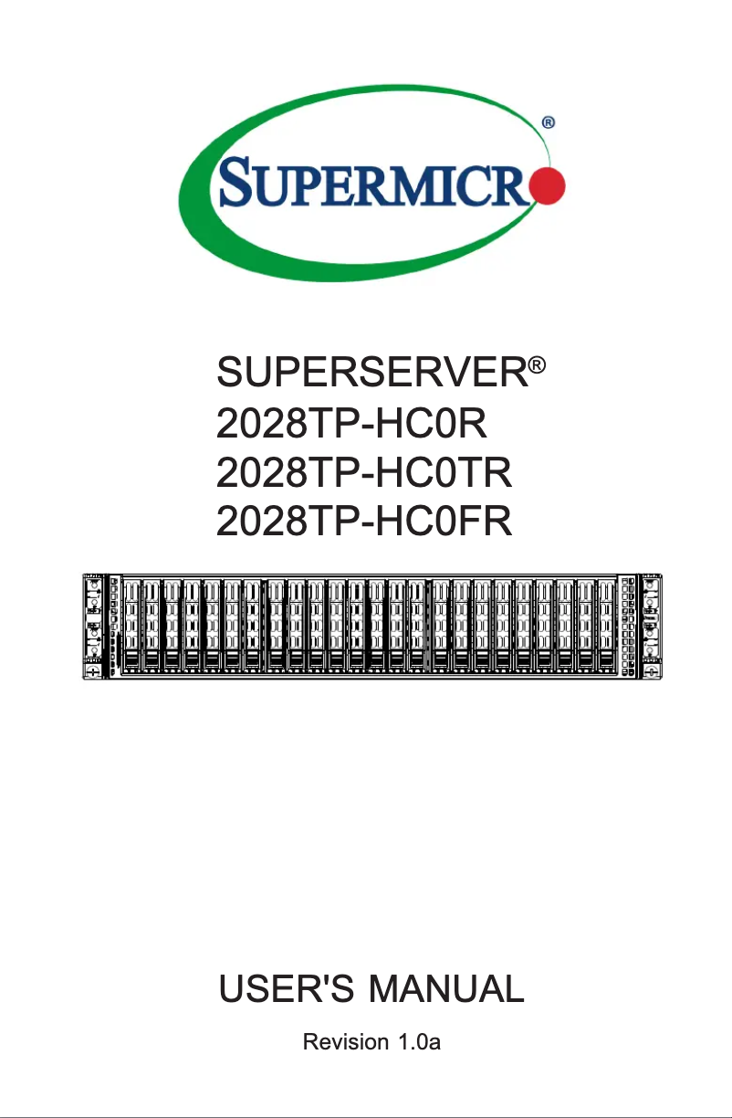 Imagen de la primera página del manual del dispositivo SuperServer 2028TP-HC0FR