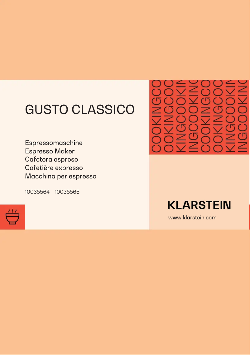 Página nº 1 - Manual de usuario Klarstein Gusto Classico