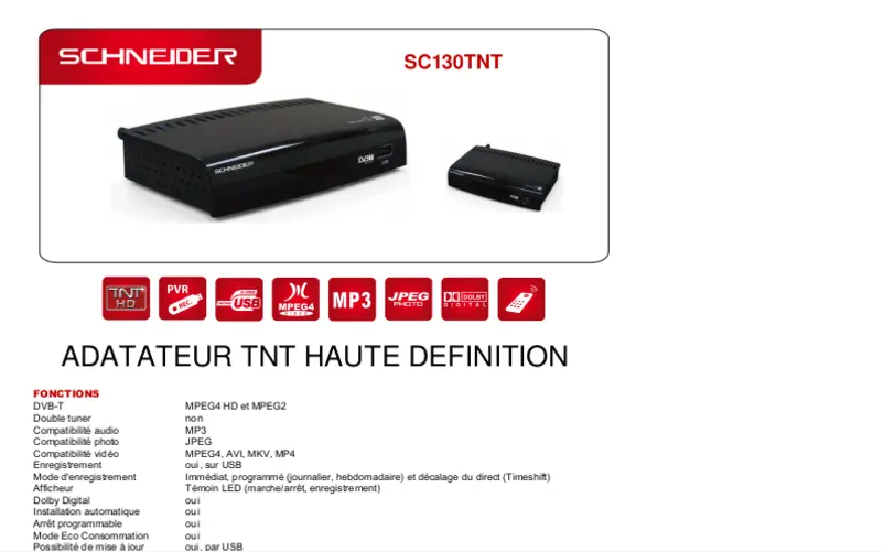 Imagen de la primera página del manual del dispositivo SC130TNT