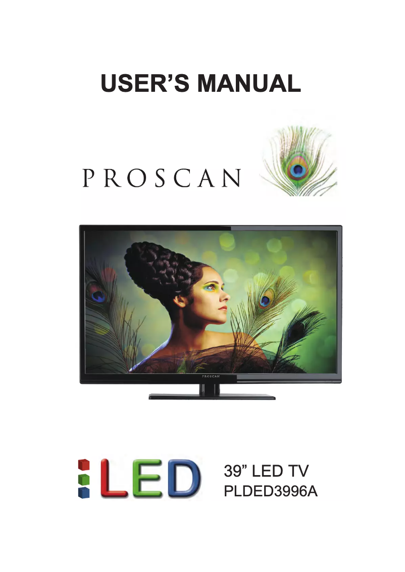 Imagen de la primera página del manual del dispositivo Proscan PLDED3996A