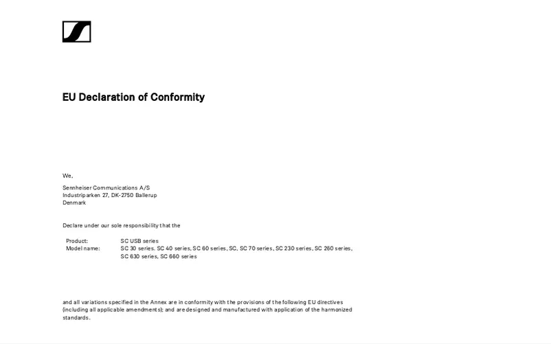 Página 1 del manual Manual de usuario Sennheiser IMPACT SC 230 USB