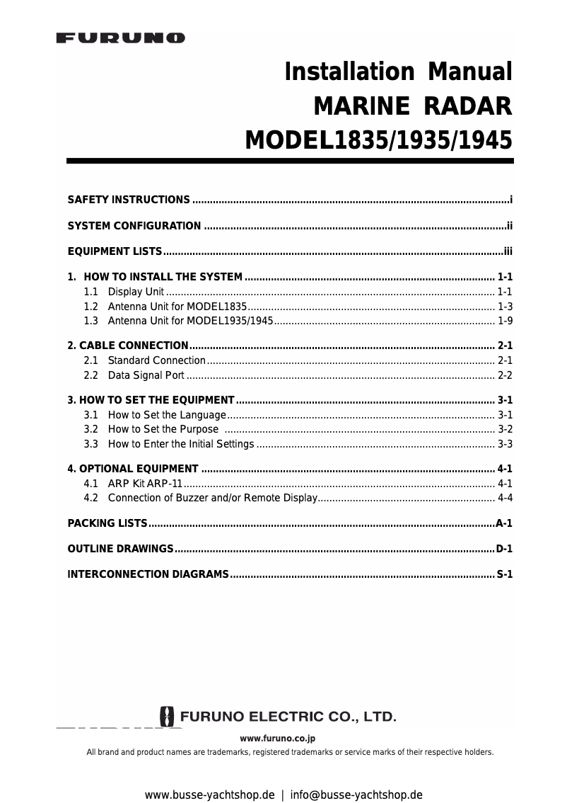 Página 1 del manual Manual de usuario Furuno 1845