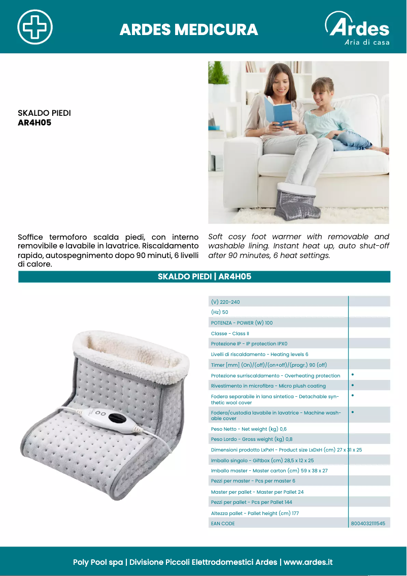 Página 1 del manual Ficha técnica Ardes AR4H05