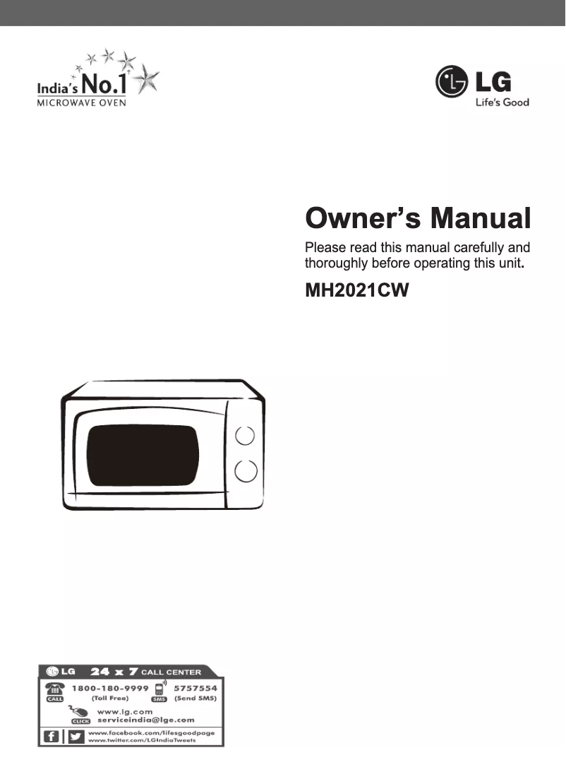 Página nº 1 - Manual de usuario LG MH2021CW