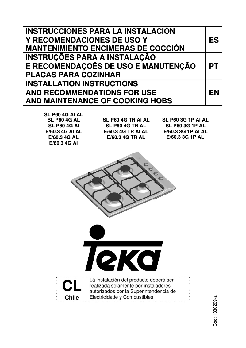 Página 1 del manual Manual de usuario Teka E/60.3 4G AL