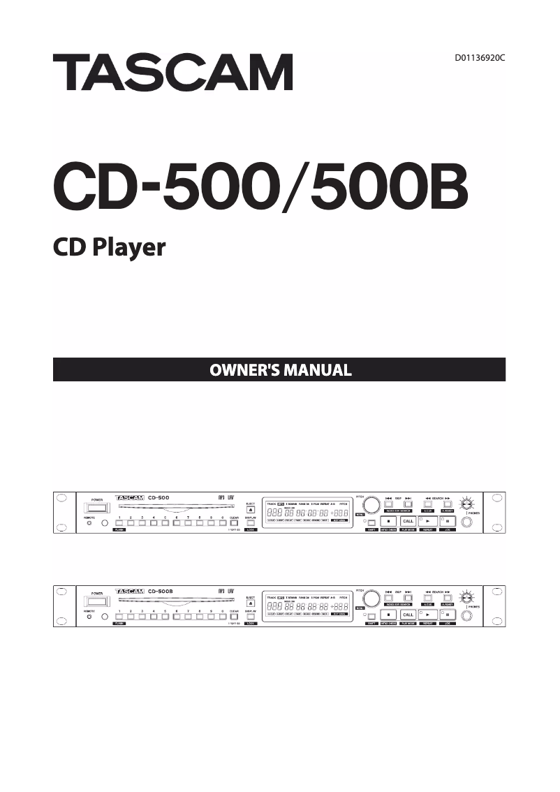 Imagen de la primera página del manual del dispositivo CD-500B