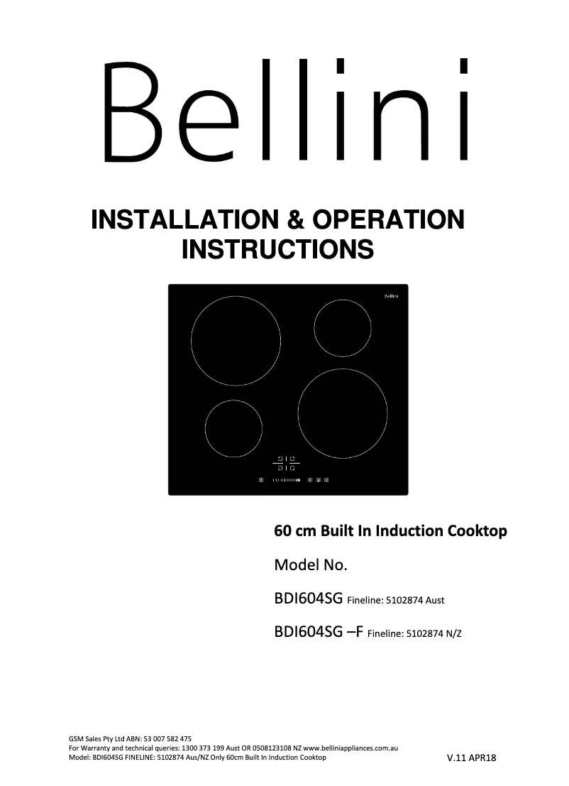 Imagen de la primera página del manual del dispositivo BDI604SG