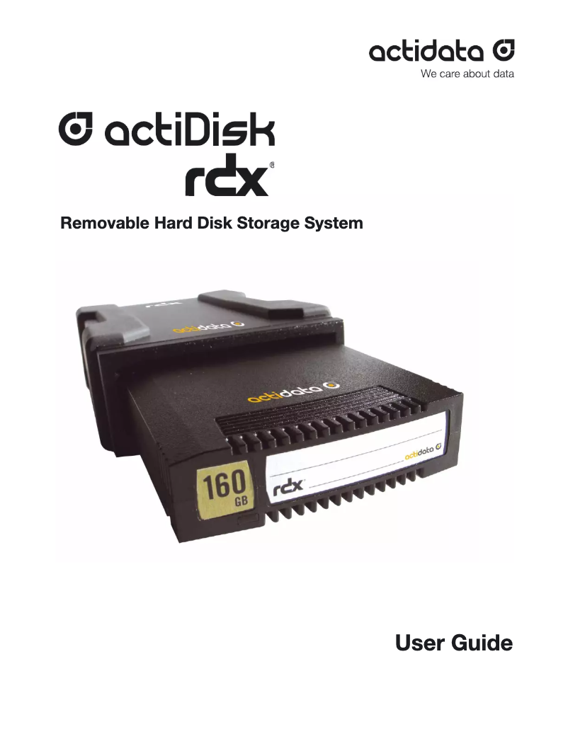 Imagen de la primera página del manual del dispositivo actiDisk RDX 500GB
