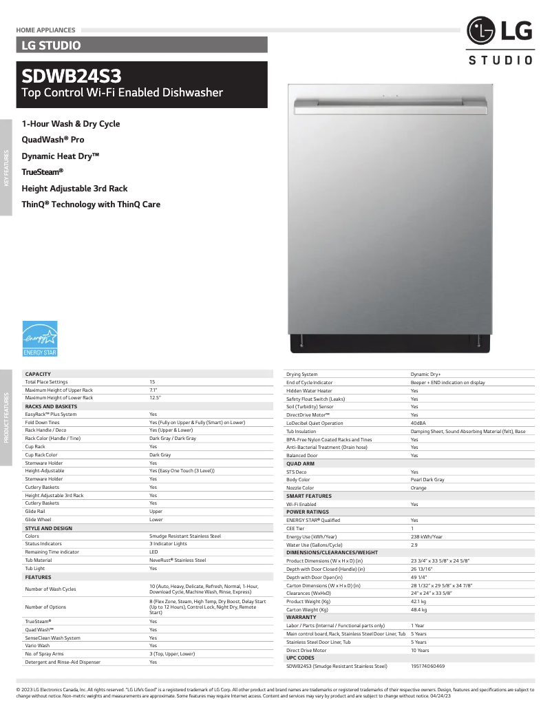 Imagen de la primera página del manual del dispositivo SDWB24S3