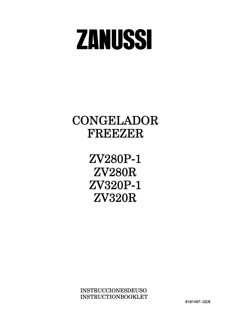 Página nº 1 - Manual de usuario Zanussi ZV 320 P-1