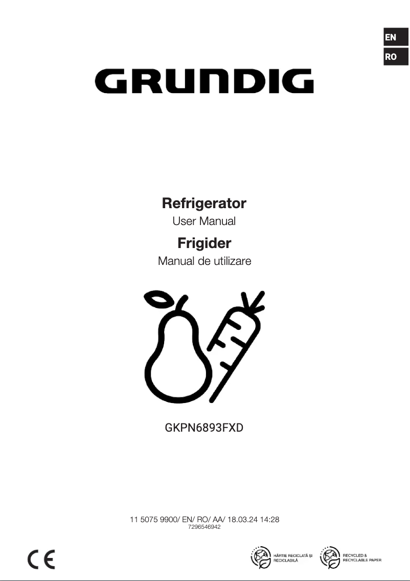 Imagen de la primera página del manual del dispositivo GKPN6893FXD