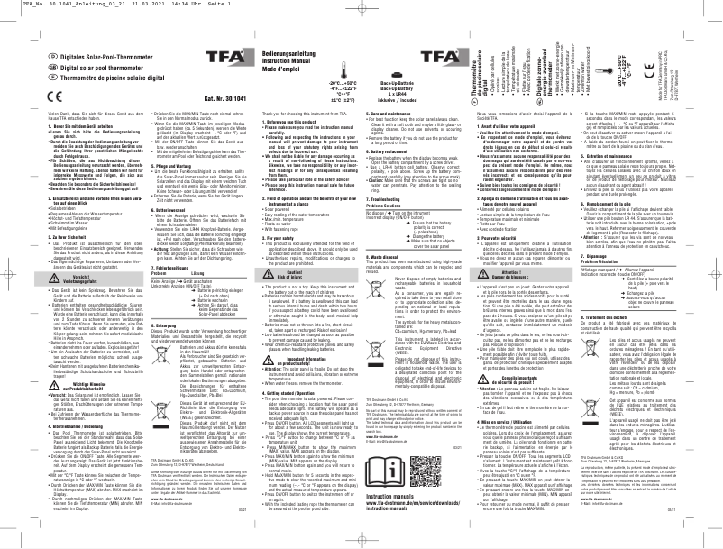 Imagen de la primera página del manual del dispositivo 30.1041