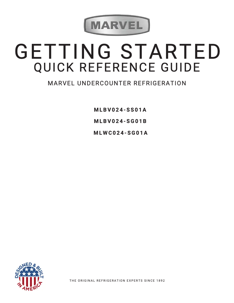 Página 1 del manual Guía de instalación Marvel MLBV024SS01A