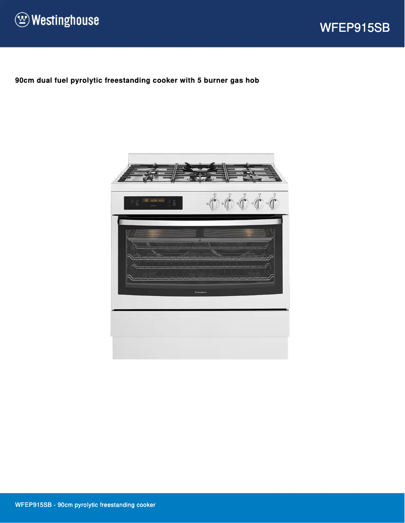 Página nº 1 - Ficha técnica Westinghouse WFEP915SB