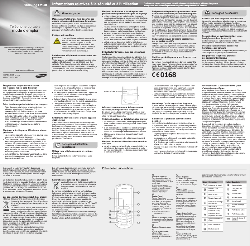 Página 1 del manual Manual de usuario Samsung GT-E2370