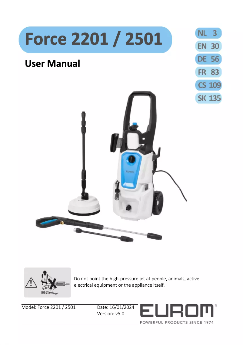 Página nº 1 - Manual de usuario Eurom Force 2501 IND