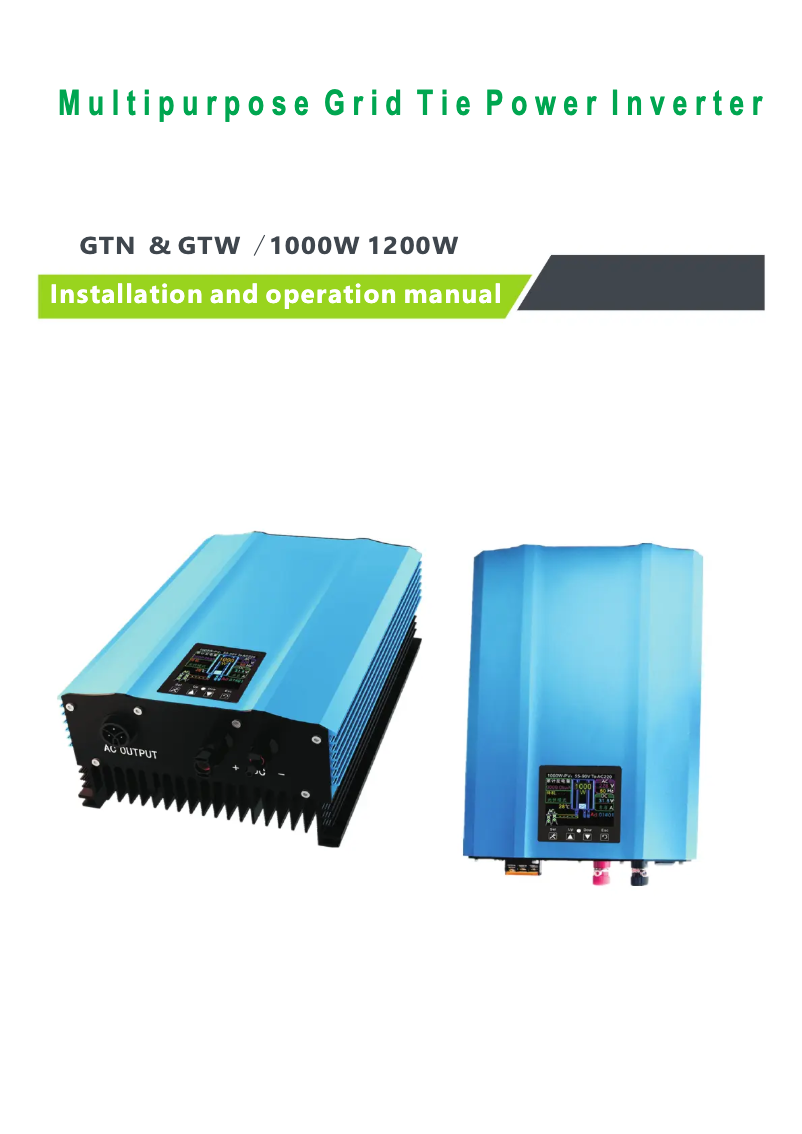 Imagen de la primera página del manual del dispositivo GTN-1000G24-2-RS