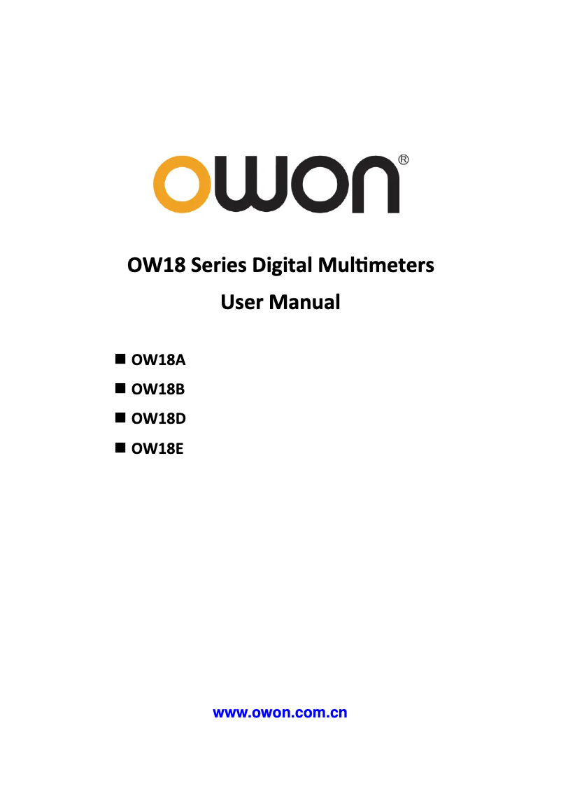 Página 1 del manual Manual de usuario Owon OW18D