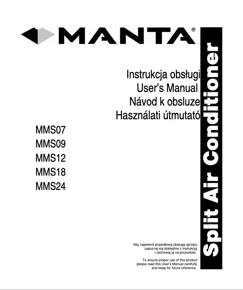 Página 1 del manual Manual de usuario Manta MMS09