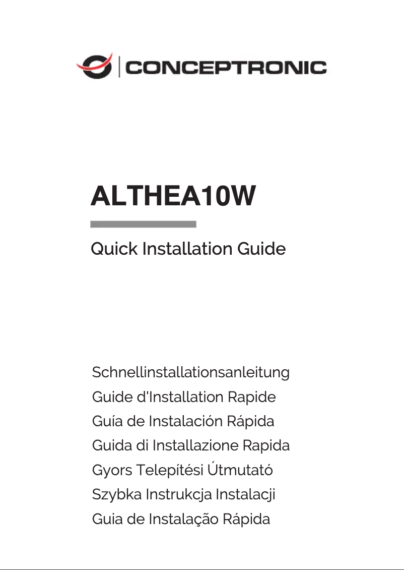 Imagen de la primera página del manual del dispositivo ALTHEA10W