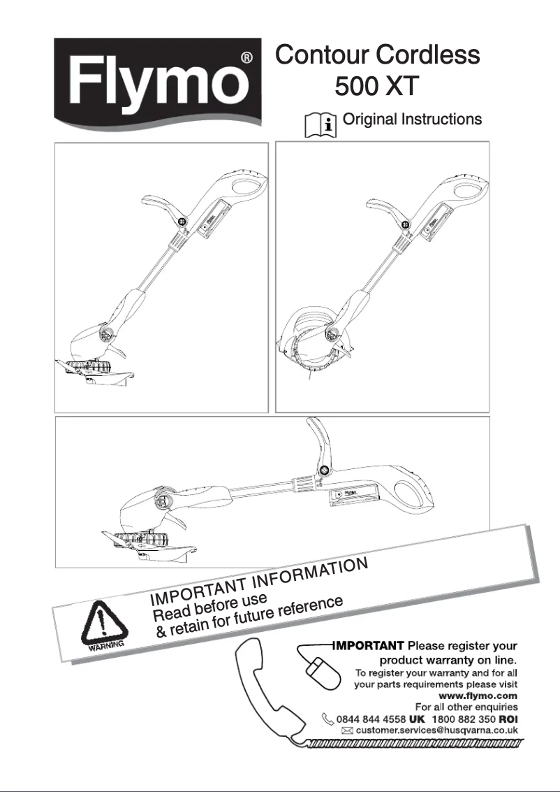 Página nº 1 - Manual de usuario Flymo Contour Cordless 500XT