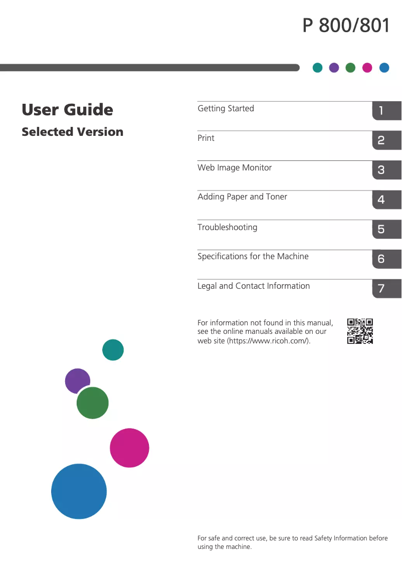 Página 1 del manual Manual de usuario Ricoh P 801