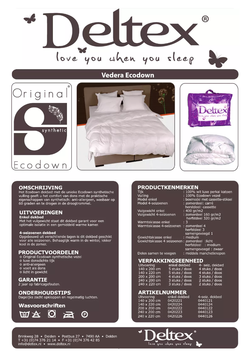 Página 1 del manual Manual de usuario Deltex Vedera Ecodown