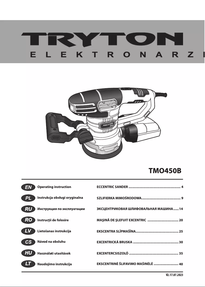 Imagen de la primera página del manual del dispositivo TMO450B