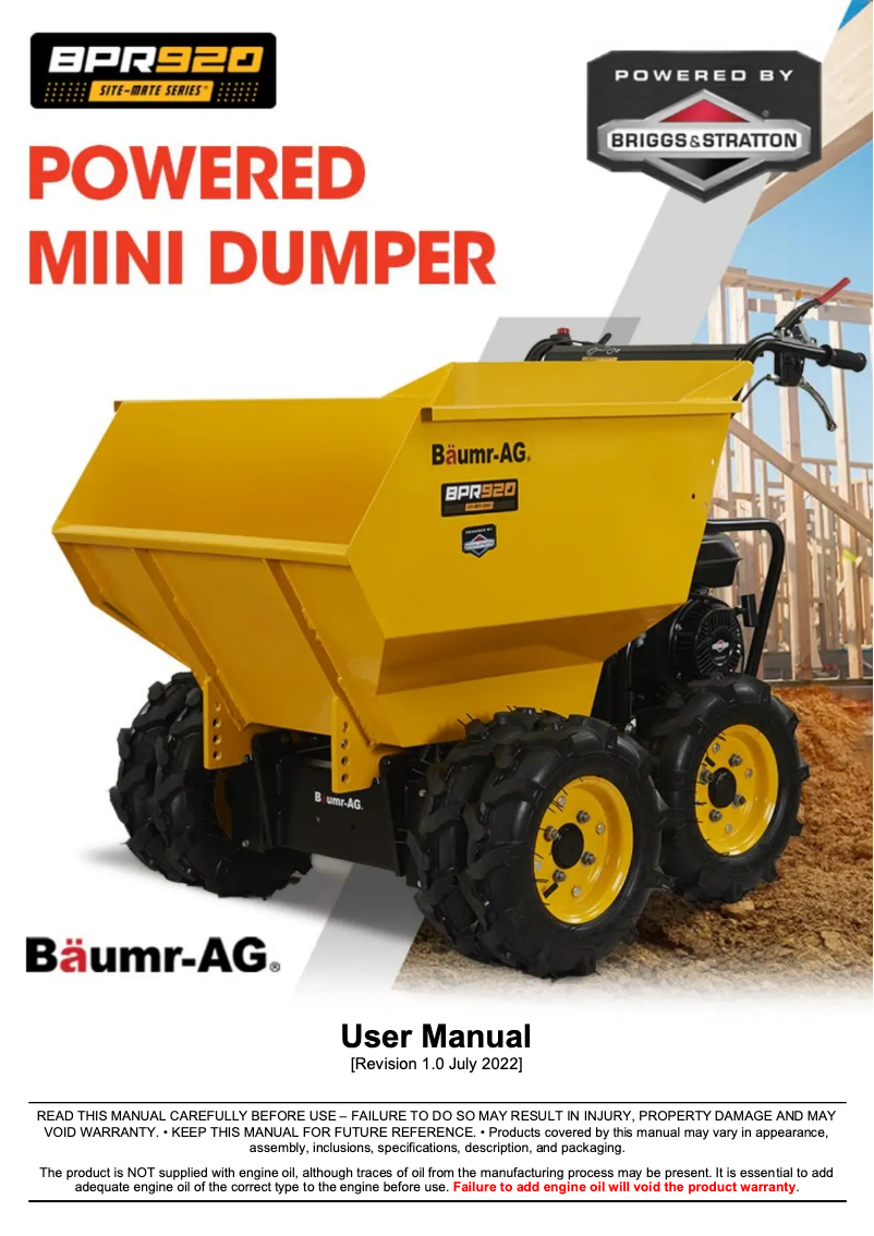 Imagen de la primera página del manual del dispositivo BPR920