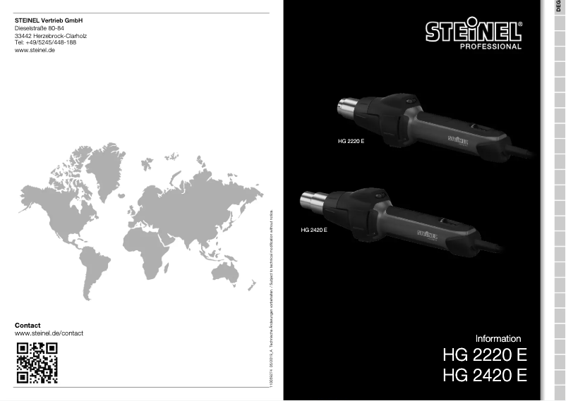 Página nº 1 - Manual de usuario Steinel HG 2220 E