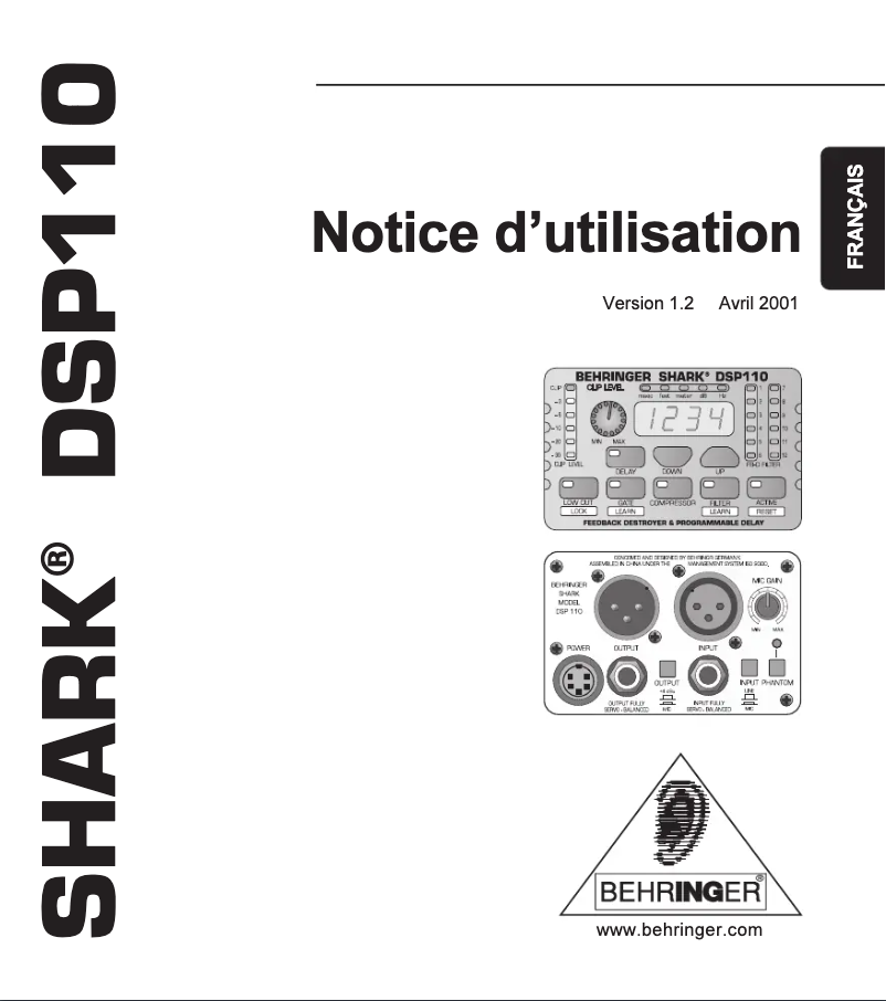 Imagen de la primera página del manual del dispositivo Shark DSP1100