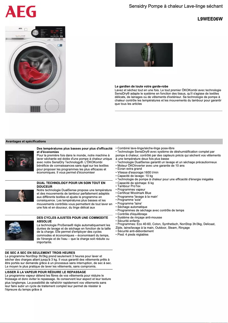 Imagen de la primera página del manual del dispositivo L9WEE06W