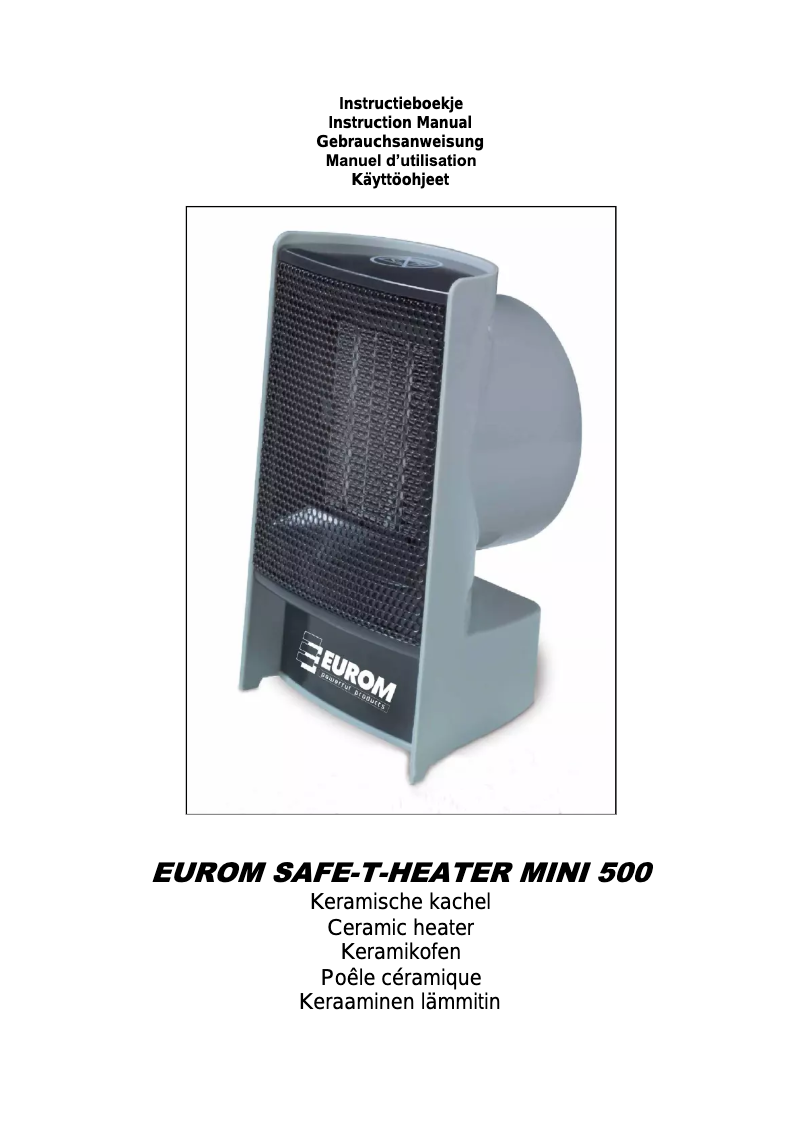 Página nº 1 - Manual de usuario Eurom Safe-t-Heater Mini 500