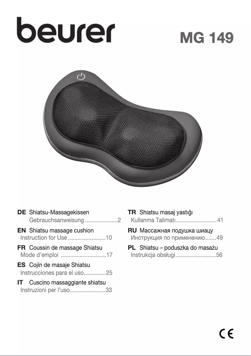Página 1 del manual Manual de usuario Beurer MG 149