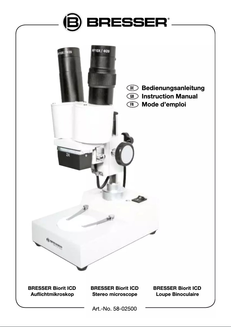 Imagen de la primera página del manual del dispositivo Biorit ICD