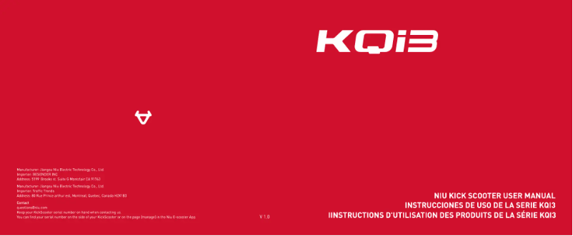 Imagen de la primera página del manual del dispositivo KQi3 Max