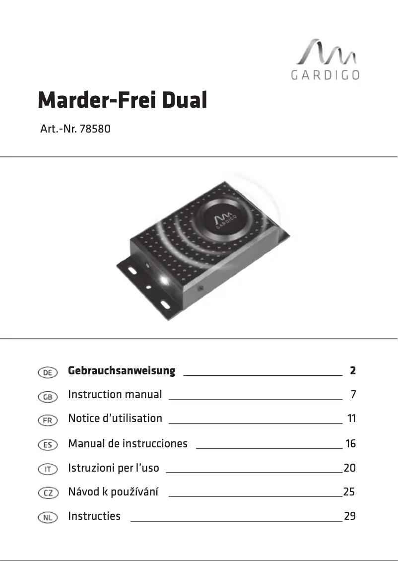 Imagen de la primera página del manual del dispositivo 78580