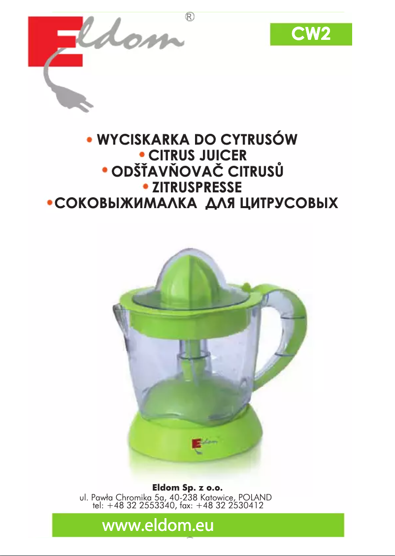 Imagen de la primera página del manual del dispositivo CW2