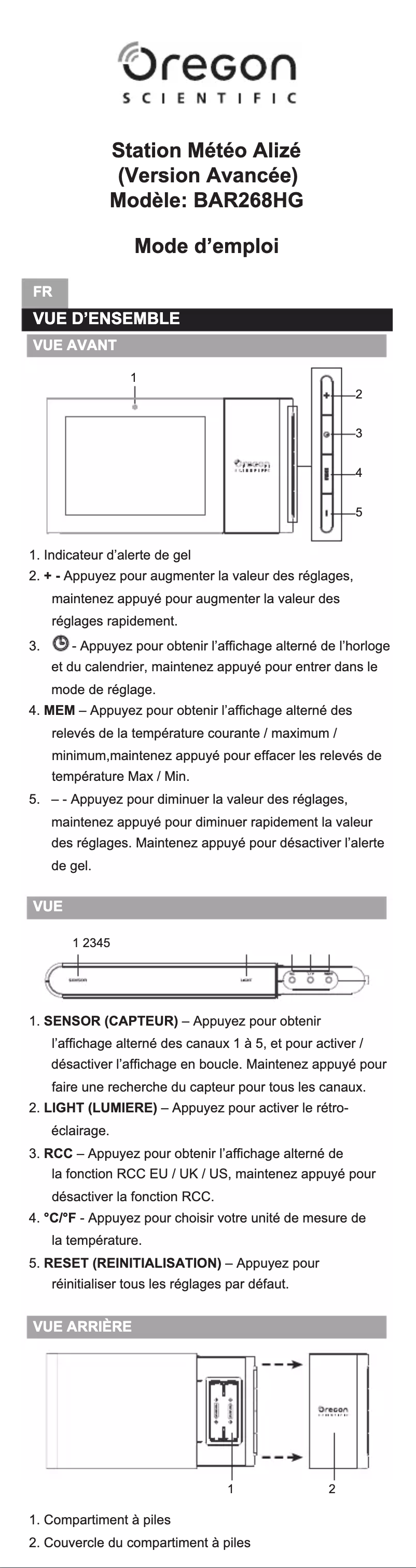Imagen de la primera página del manual del dispositivo BAR268HG