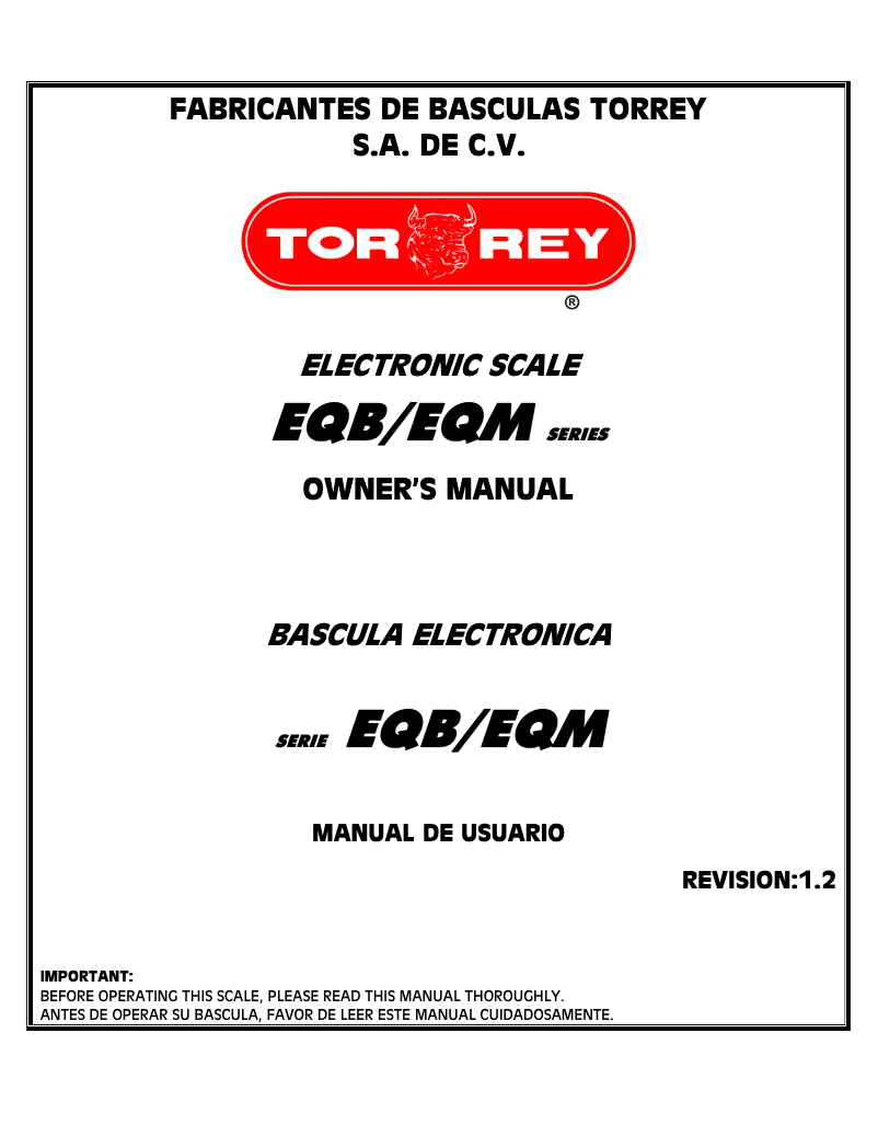 Imagen de la primera página del manual del dispositivo EQB-50/100