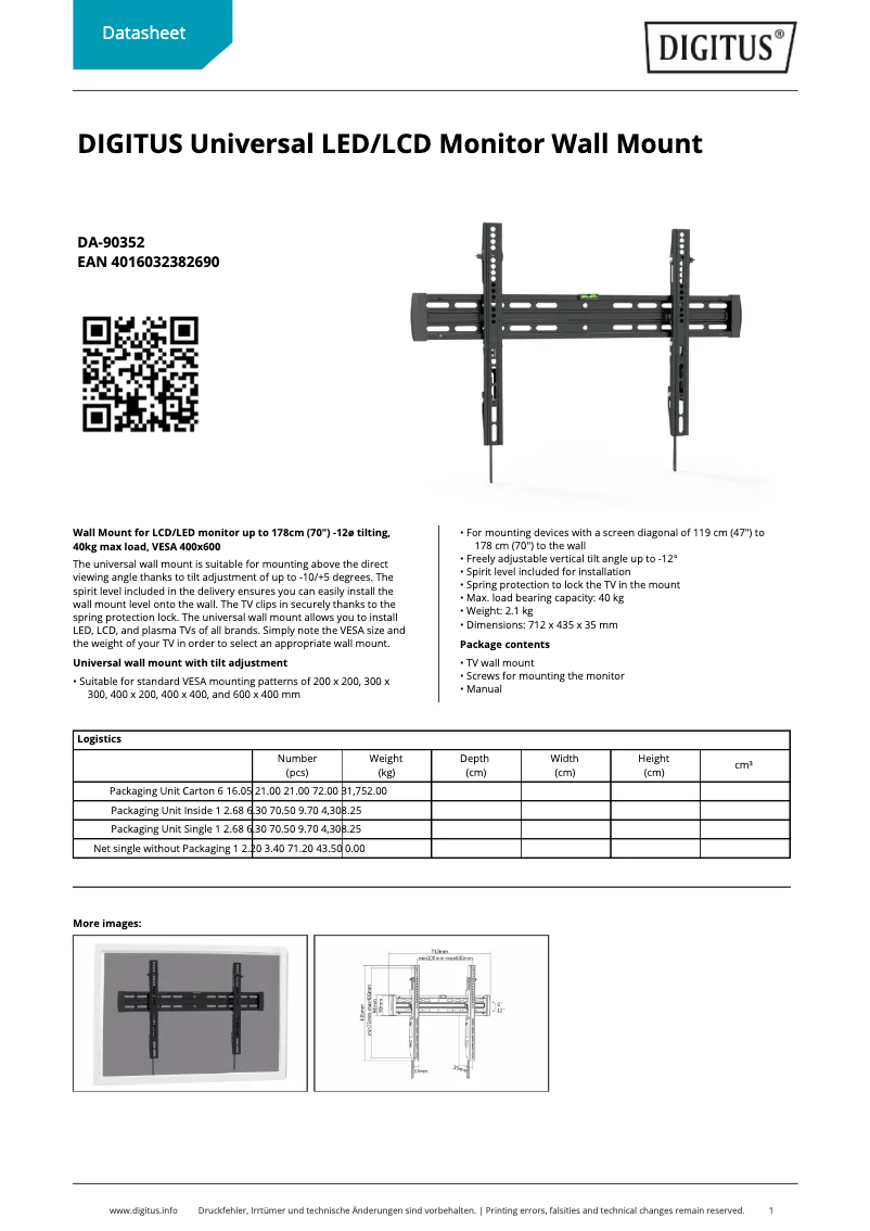 Página 1 del manual Ficha técnica Digitus DA-90352
