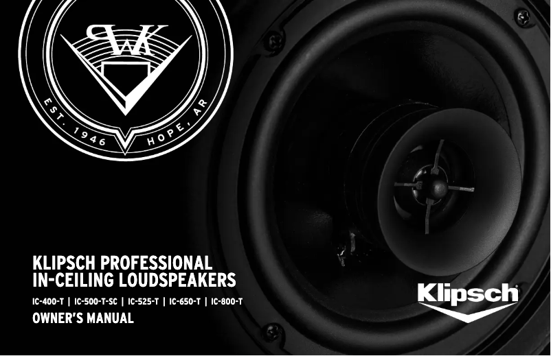 Página 1 del manual Manual de usuario Klipsch IC-800-T