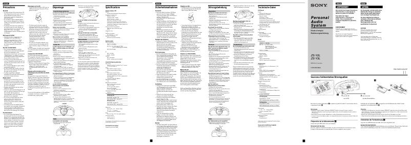 Imagen de la primera página del manual del dispositivo ZS-Y3L
