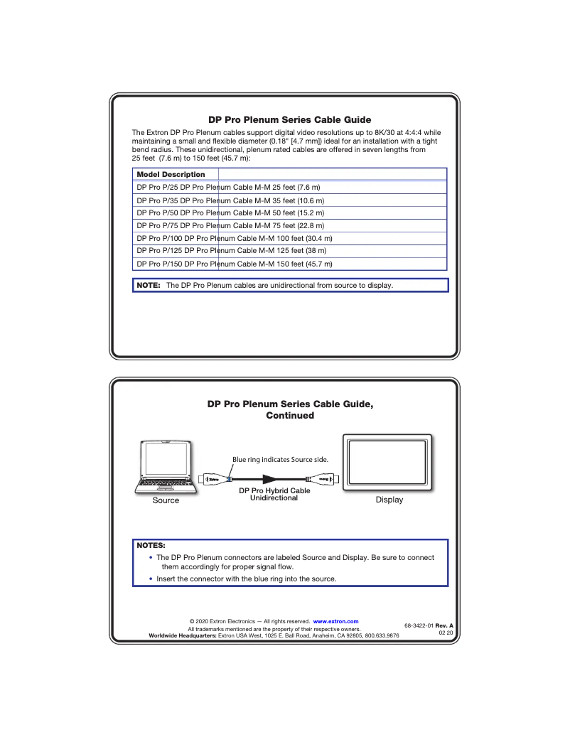Página 1 del manual Manual de usuario Extron DP Pro P/150