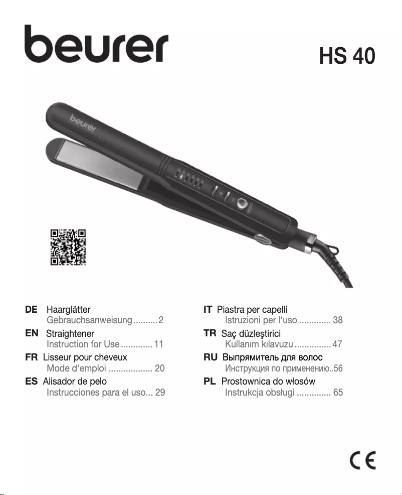 Página 1 del manual Manual de usuario Beurer HS 40