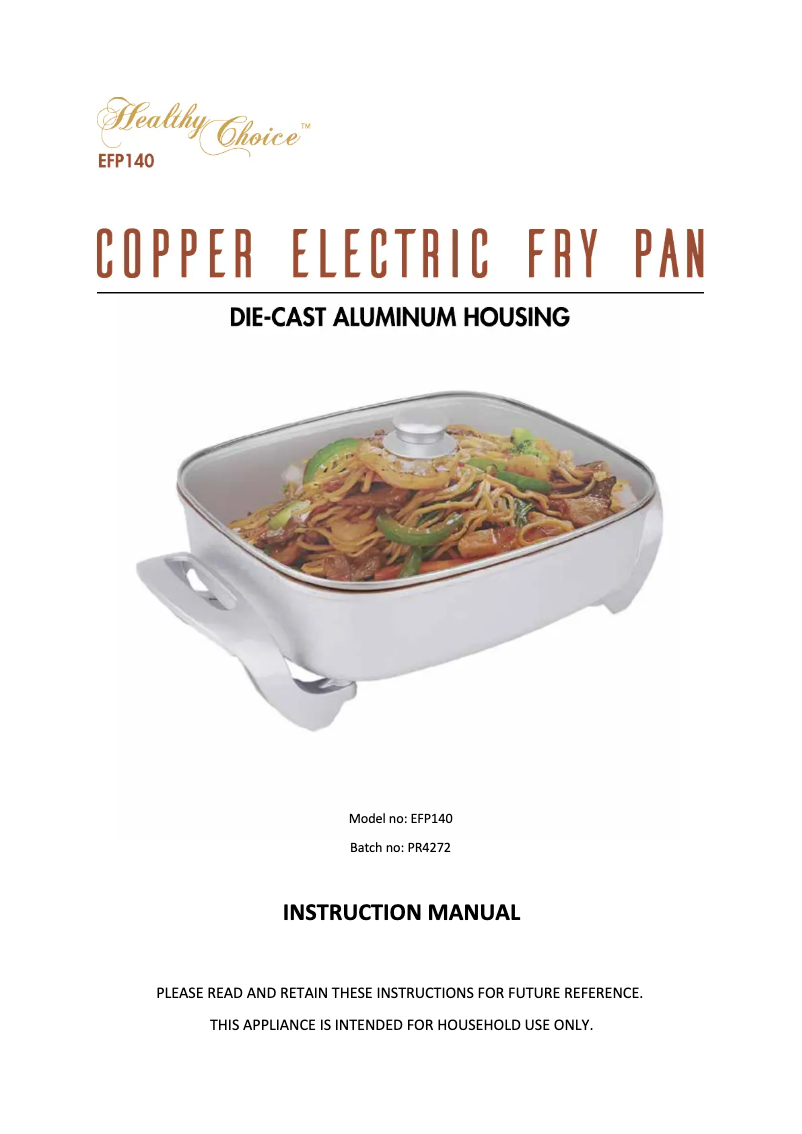 Imagen de la primera página del manual del dispositivo EFP140