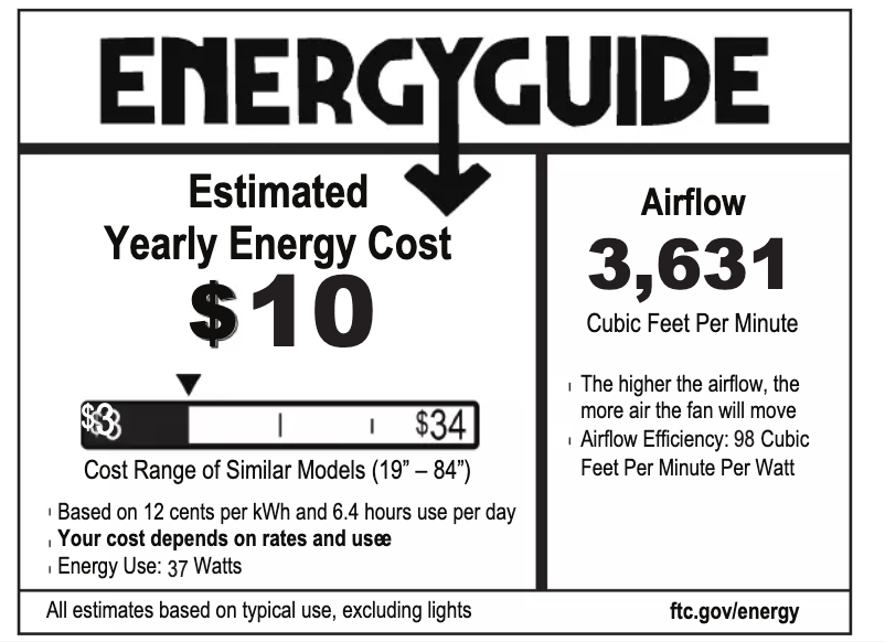 Página 1 del manual Etiqueta energética Hunter Cassius 59264