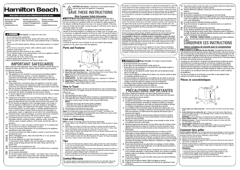 Imagen de la primera página del manual del dispositivo 22998